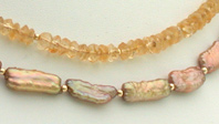 N-111 Gold stick pearls & citrine